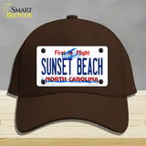 Sunset Beach North Carolina State Novelty License Plate Hat Cotton / Dark Brown