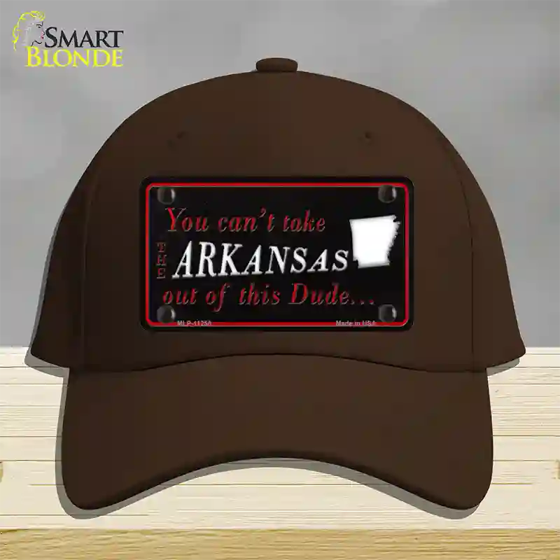 Arkansas Dude Novelty License Plate Hat Cotton / Dark Brown