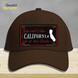 California Dude Novelty License Plate Hat Cotton / Dark Brown