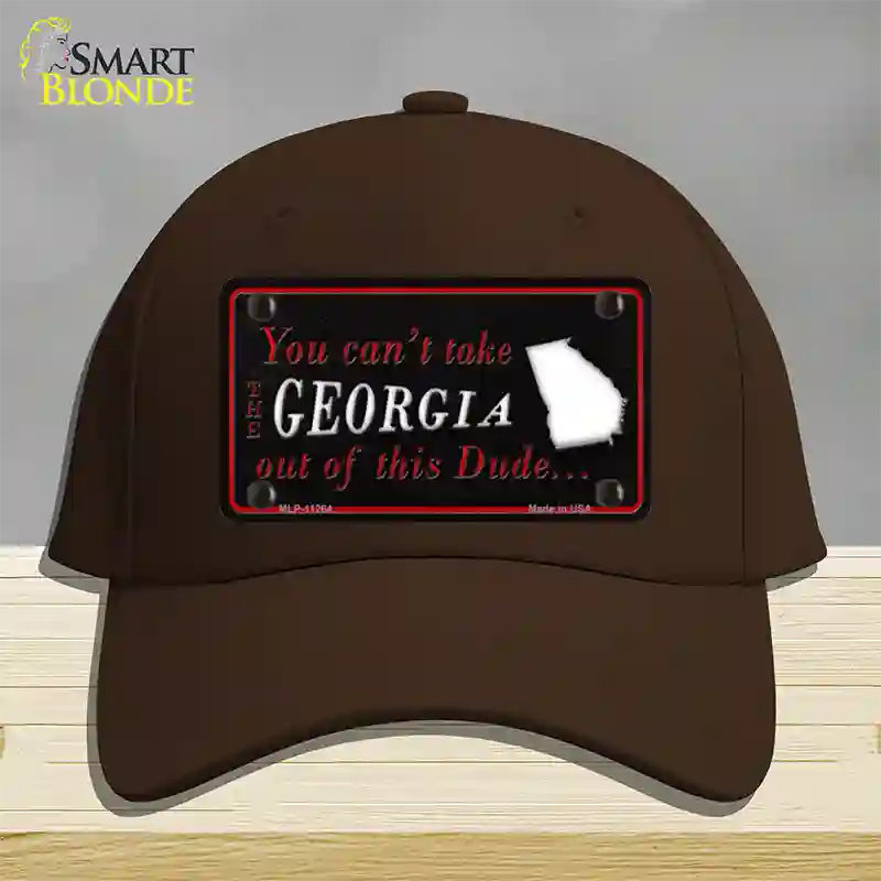 Georgia Dude Novelty License Plate Hat Cotton / Dark Brown