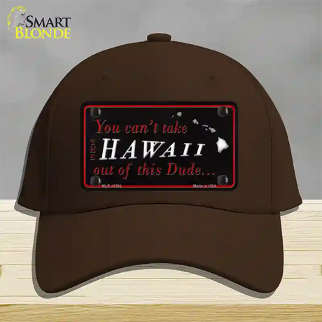 Hawaii Dude Novelty License Plate Hat Cotton / Dark Brown