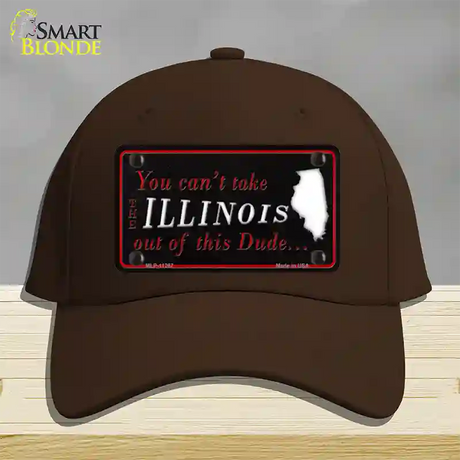 Illinois Dude Novelty License Plate Hat Cotton / Dark Brown