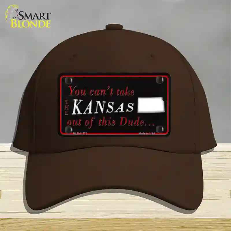 Kansas Dude Novelty License Plate Hat Cotton / Dark Brown