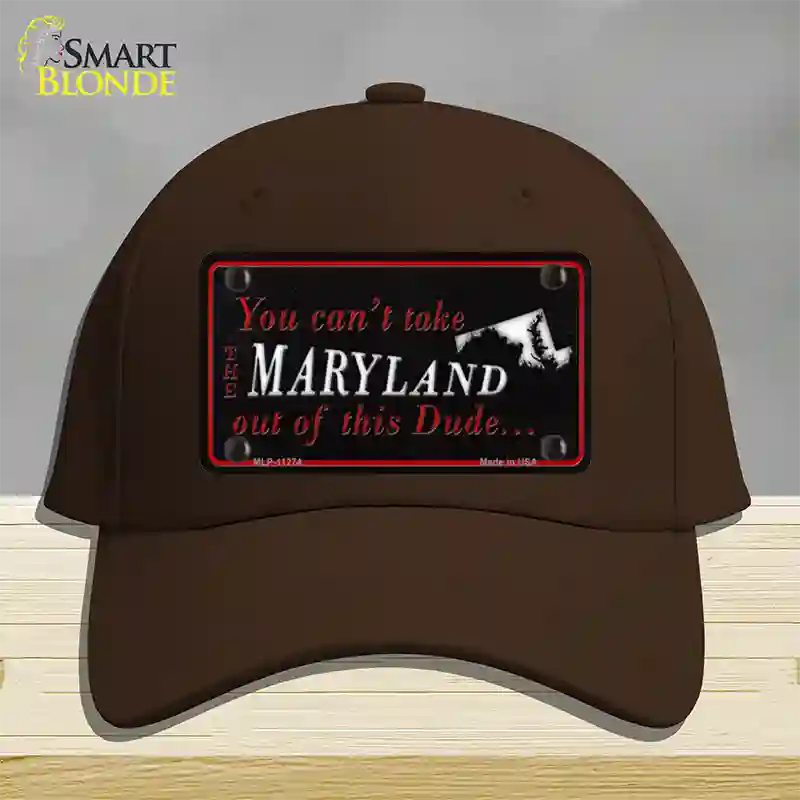 Maryland Dude Novelty License Plate Hat Cotton / Dark Brown