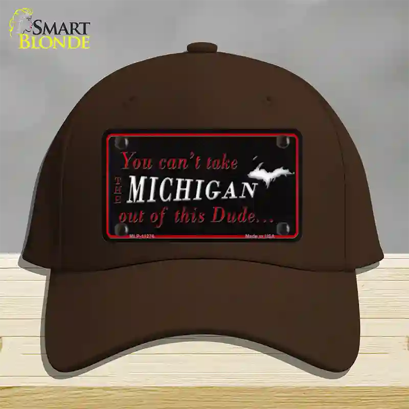 Michigan Dude Novelty License Plate Hat Cotton / Dark Brown