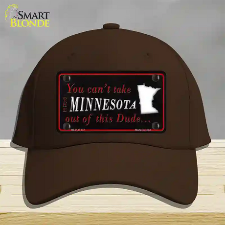 Minnesota Dude Novelty License Plate Hat Cotton / Dark Brown