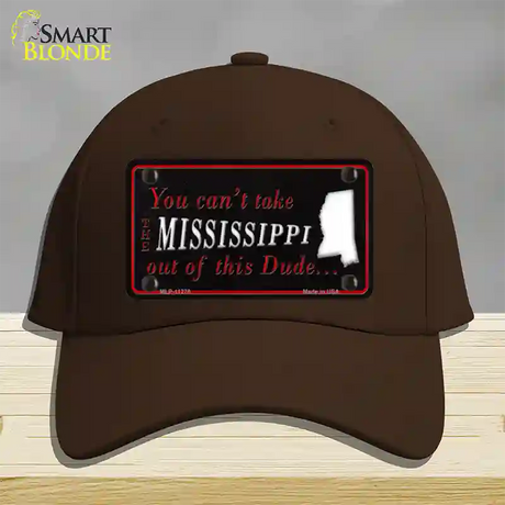 Mississippi Dude Novelty License Plate Hat Cotton / Dark Brown