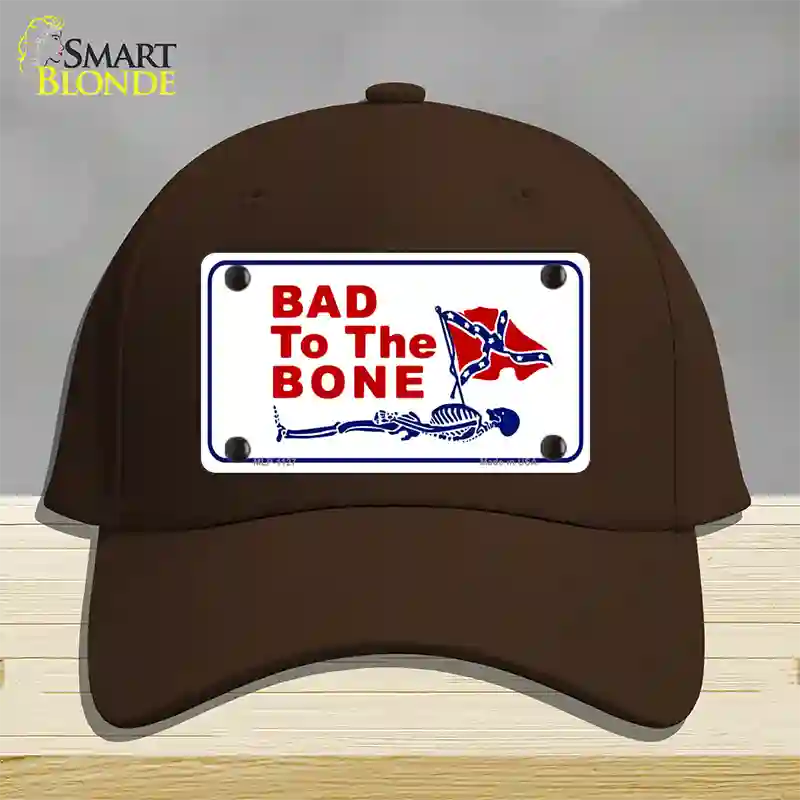 Bad To The Bone Novelty License Plate Hat Cotton / Dark Brown