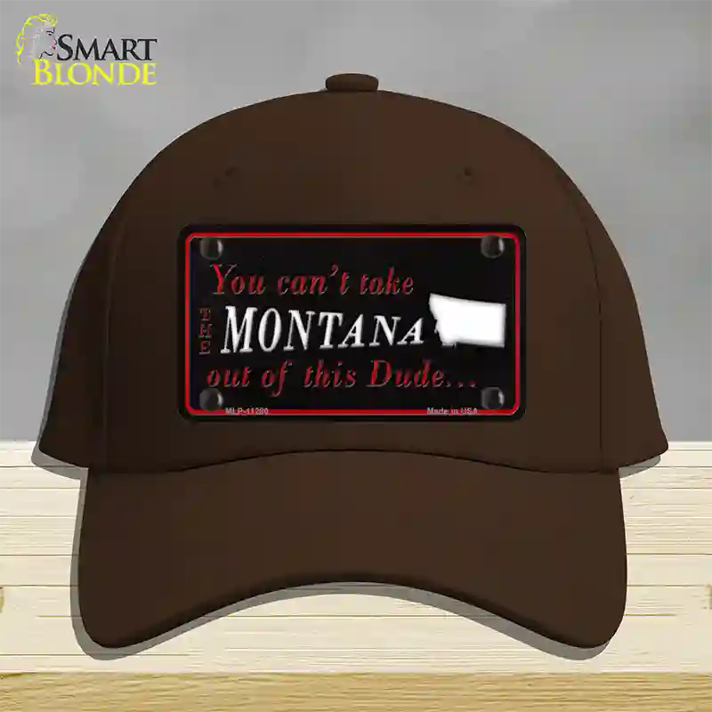 Montana Dude Novelty License Plate Hat Cotton / Dark Brown