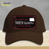 North Dakota Dude Novelty License Plate Hat Cotton / Dark Brown