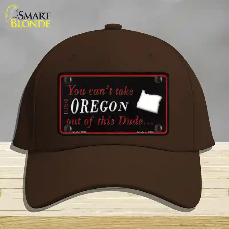 Oregon Dude Novelty License Plate Hat Cotton / Dark Brown