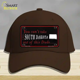 South Dakota Dude Novelty License Plate Hat Cotton / Dark Brown