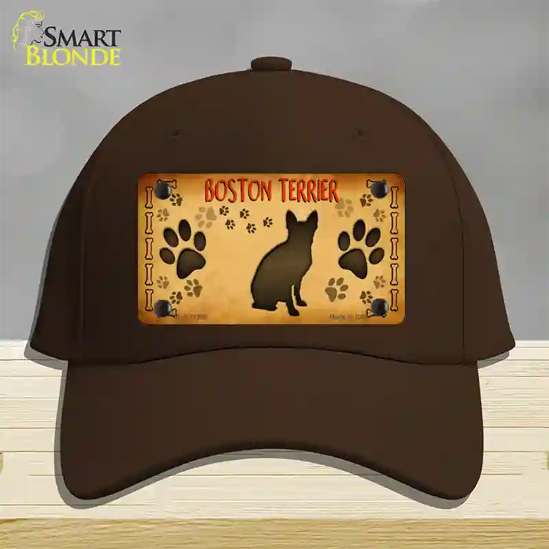 Boston Terrier Novelty License Plate Hat Cotton / Dark Brown