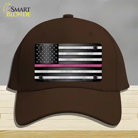 Thin Pink Line Novelty License Plate Hat Cotton / Dark Brown