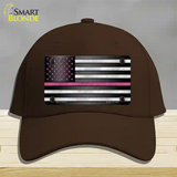 Thin Pink Line With Pink Stars Novelty License Plate Hat Cotton / Dark Brown