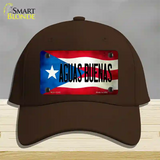 Aguas Buenas Puerto Rico Flag Novelty License Plate Hat Cotton / Dark Brown