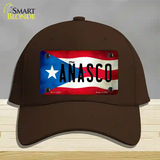 Anasco Puerto Rico Flag Novelty License Plate Hat Cotton / Dark Brown