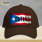 Catano Puerto Rico Flag Novelty License Plate Hat Cotton / Dark Brown