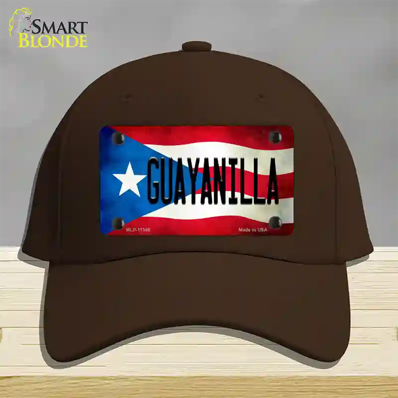 Guayanilla Puerto Rico Flag Novelty License Plate Hat Cotton / Dark Brown