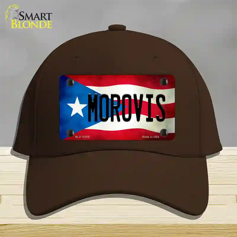 Morovis Puerto Rico Flag Novelty License Plate Hat Cotton / Dark Brown