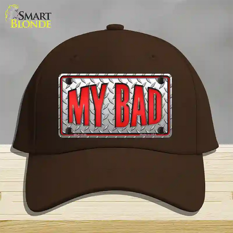 My Bad Novelty License Plate Hat Cotton / Dark Brown