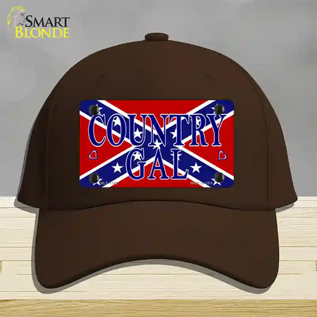 Confederate Country Gal Novelty License Plate Hat Cotton / Dark Brown