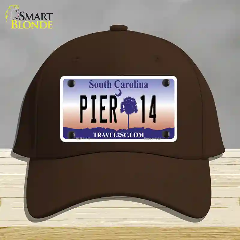 Pier 14 South Carolina Novelty License Plate Hat Cotton / Dark Brown