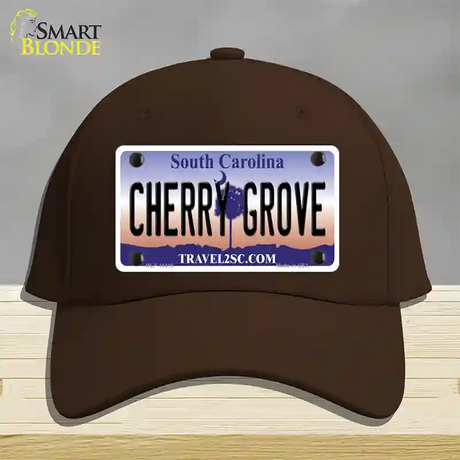 Cherry Grove South Carolina Novelty License Plate Hat Cotton / Dark Brown