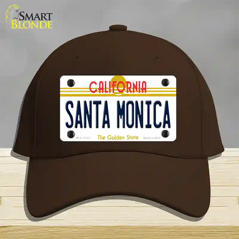 Santa Monica California Novelty License Plate Hat Cotton / Dark Brown