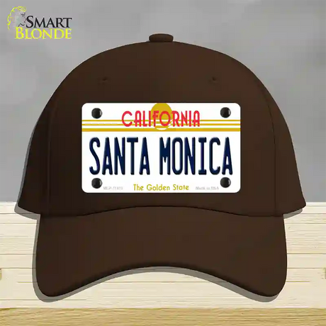 Santa Monica California Novelty License Plate Hat Cotton / Dark Brown