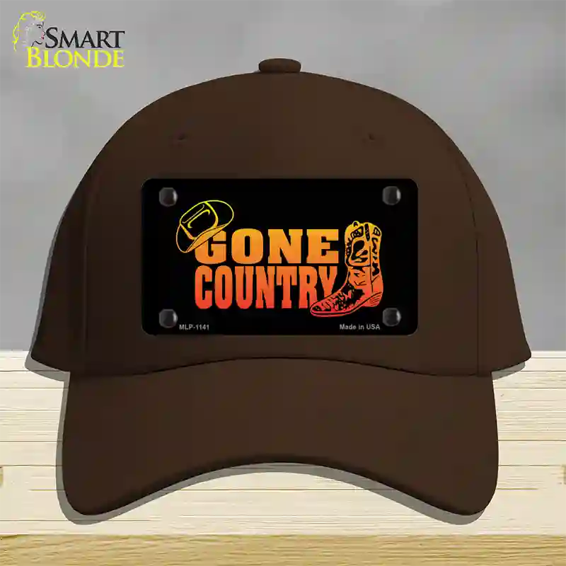 Gone Country Novelty License Plate Hat Cotton / Dark Brown