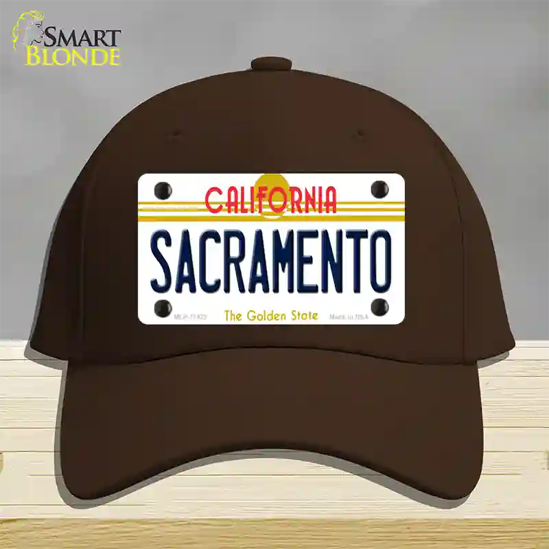 Sacramento California Novelty License Plate Hat Cotton / Dark Brown