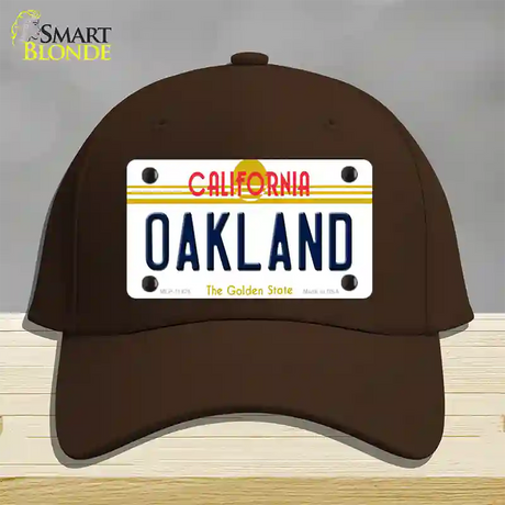 Oakland California Novelty License Plate Hat Cotton / Dark Brown