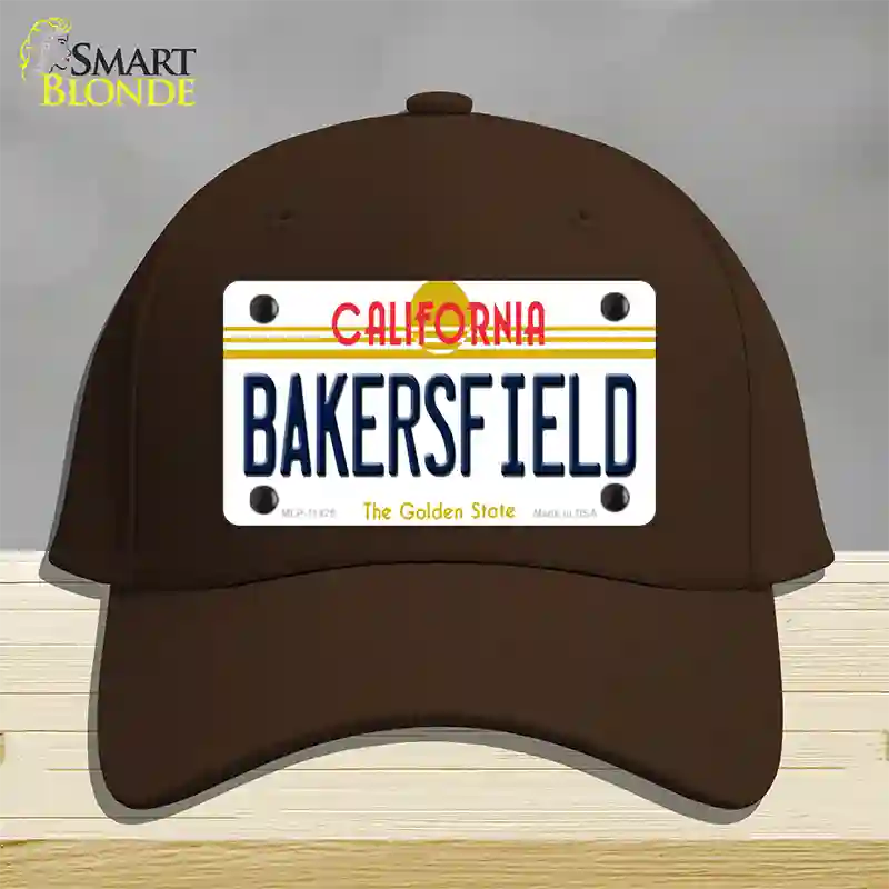 Bakersfield California Novelty License Plate Hat Cotton / Dark Brown