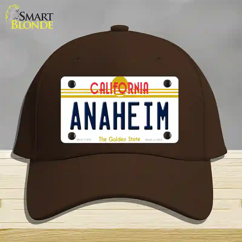 Anaheim California Novelty License Plate Hat Cotton / Dark Brown