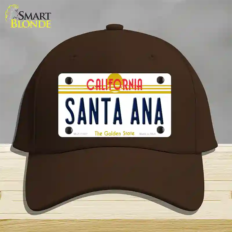 Santa Ana California Novelty License Plate Hat Cotton / Dark Brown