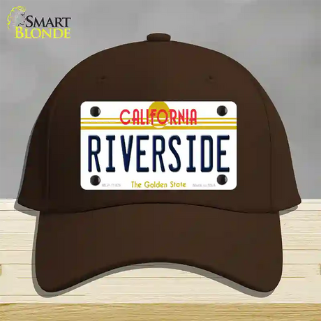 Riverside California Novelty License Plate Hat Cotton / Dark Brown