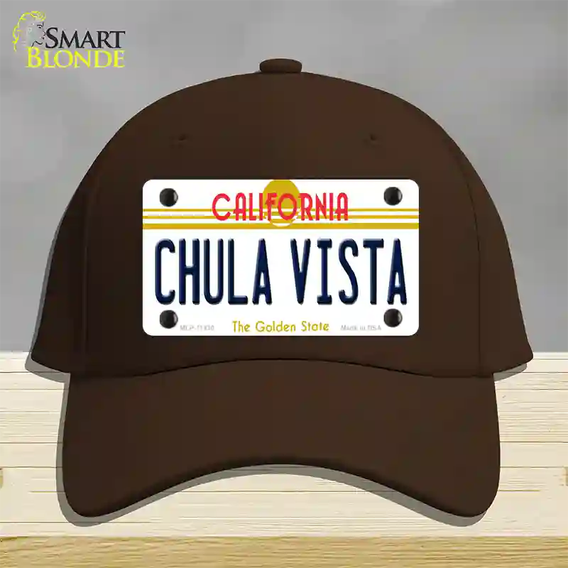 Chula Vista California Novelty License Plate Hat Cotton / Dark Brown