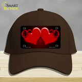 Hearts Over Roses In Red Novelty License Plate Hat Cotton / Dark Brown