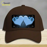 Hearts Over Roses In Light Blue Novelty License Plate Hat Cotton / Dark Brown