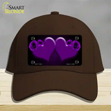 Hearts Over Roses In Purple Novelty License Plate Hat Cotton / Dark Brown