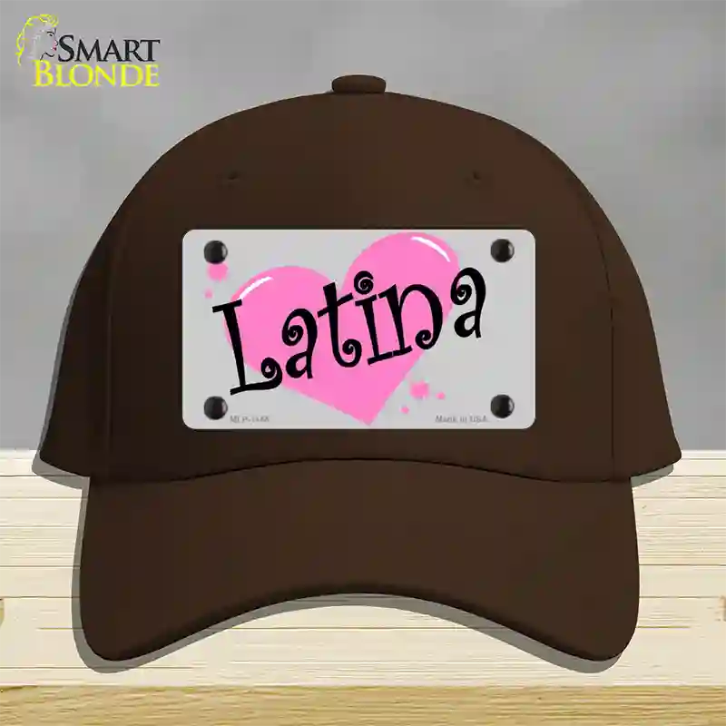 Latina Novelty License Plate Hat Cotton / Dark Brown