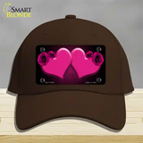 Hearts Over Roses In Pink Novelty License Plate Hat Cotton / Dark Brown