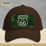 Route 66 Green Brick Wall Novelty License Plate Hat Cotton / Dark Brown