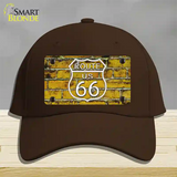 Route 66 Yellow Brick Wall Novelty License Plate Hat Cotton / Dark Brown