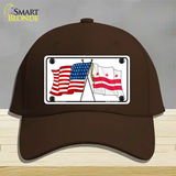 Washington DC Crossed US Flag Novelty License Plate Hat Cotton / Dark Brown