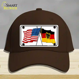 Germany Crossed US Flag Novelty License Plate Hat Cotton / Dark Brown