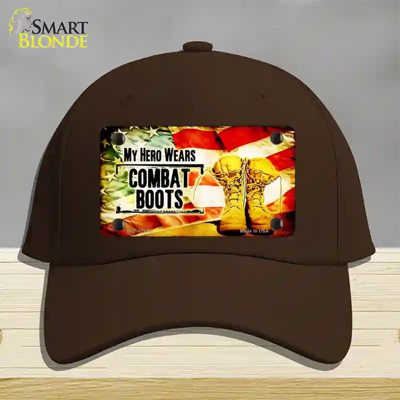 My Hero Wears Combat Boots Novelty License Plate Hat Cotton / Dark Brown