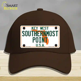 Key West Southernmost Point Novelty License Plate Hat Cotton / Dark Brown