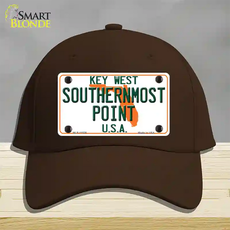 Key West Southernmost Point Novelty License Plate Hat Cotton / Dark Brown